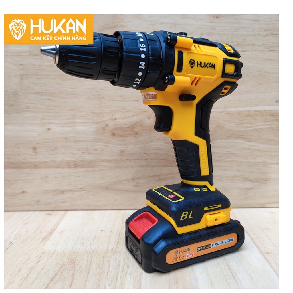 Máy khoan pin HUKAN HK - XC8 không chổi than 3 chức năng