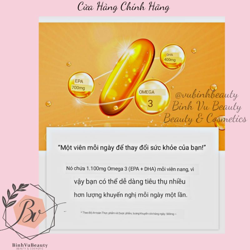 Viên uống Omega 3 Cao Cấp 180 viên - 6 tháng