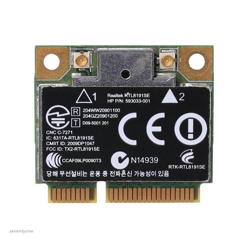 ❤Thẻ Wifi Không Dây 802.11 B/G/N Mini Chất Lượng Cao 593533-001 593034001 Phụ Kiện Cho Máy HP CQ42 G42 G62 G72 4520S 4720S 4325S CQ56 RT8191SE