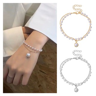 Vòng Tay Nữ Phối Ngọc Trai Thiết Kế Đơn Giản Phong Cách Thanh Lịch Hàn Quốc