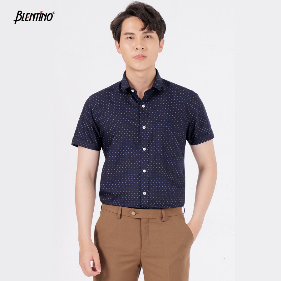 Áo Sơ Mi Nam Tay Ngắn Công Sở Lich Lãm Blentino BSI05 Không Nhăn Cao Cấp