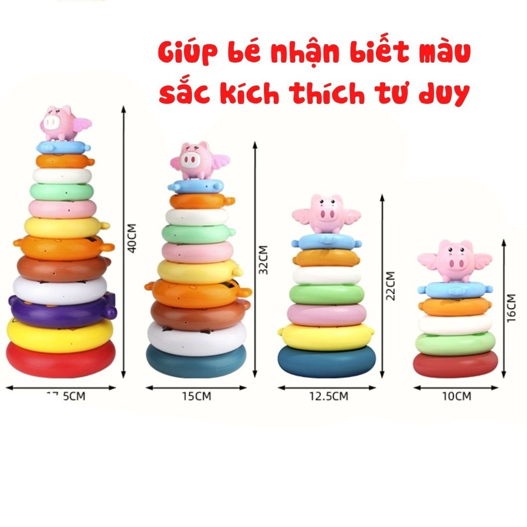 Đồ Chơi Tháp Xếp Cầu Vồng Giúp Bé Nhận Biết Màu Sắc Tư Duy Trí Tuệ - Shop Mẹ Mốc ,TCV