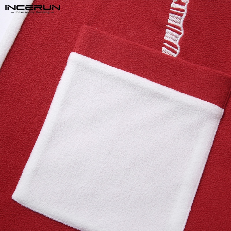 Áo sơ mi tay INCERUN ngắn màu sắc thời trang cho nam