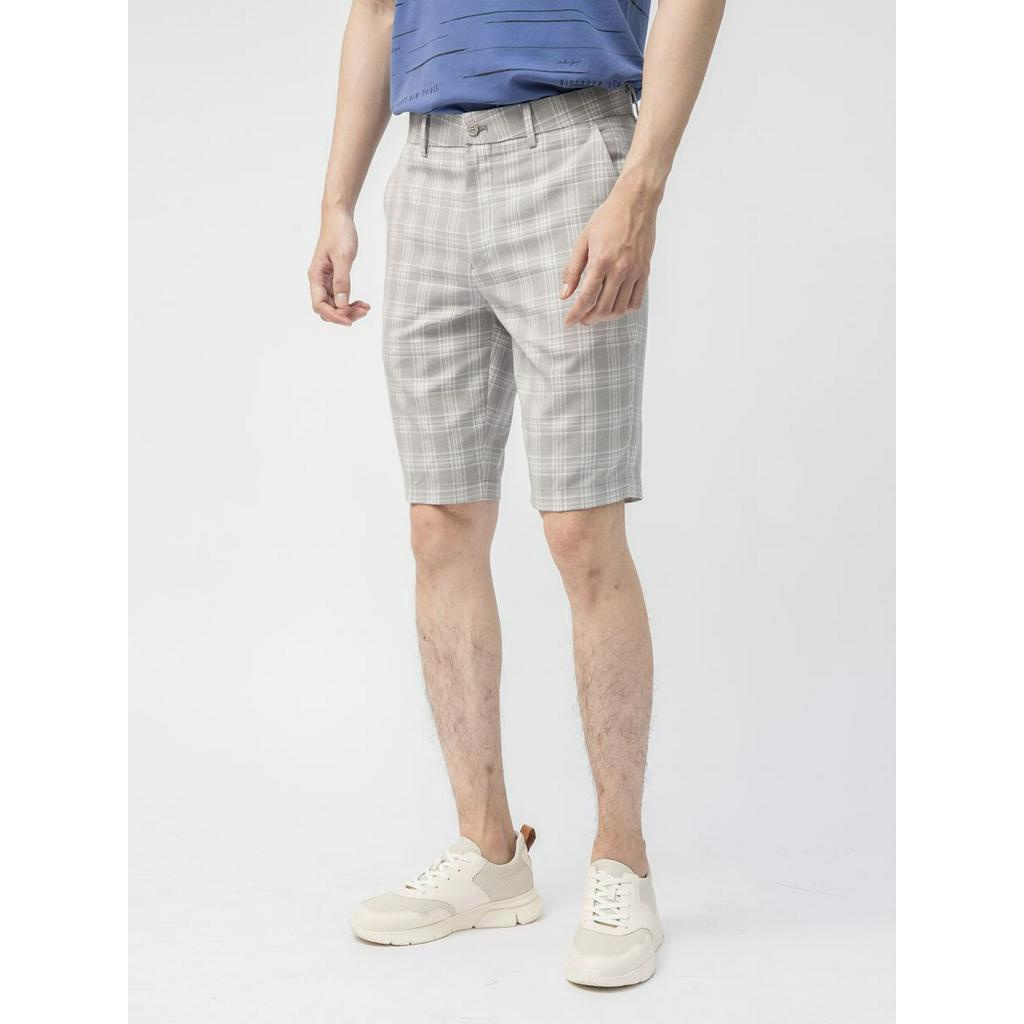Quần short  âu nam Aristino  kẻ caro form  rộng ASO006S1