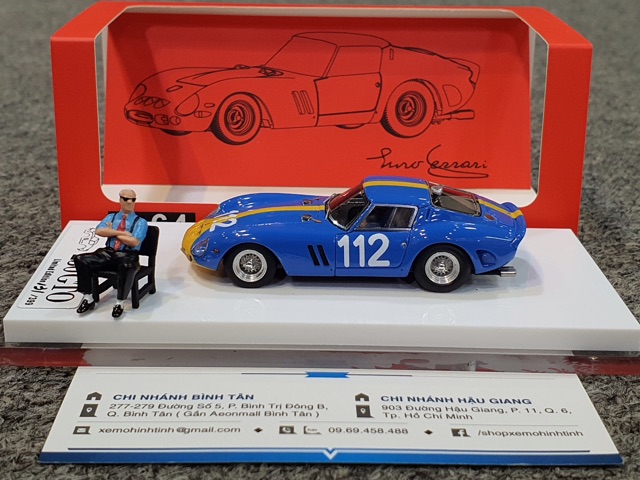 Xe Mô Hình Ferrari 250GTO Limited + Figure 1:64 ( Xanh Dương #112 )