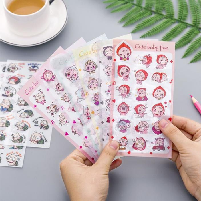 Bộ 6 Tấm Sticker Dán Sổ Lưu Niệm H100