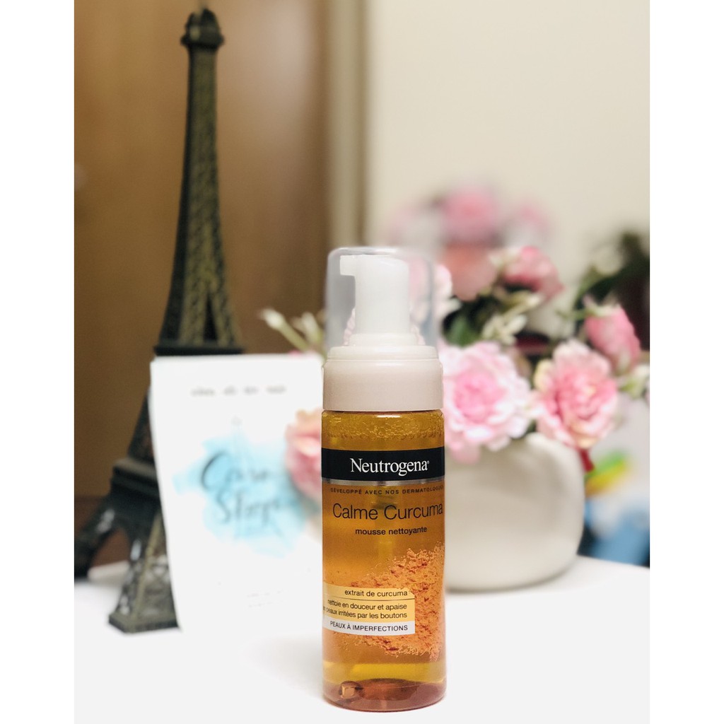 Sữa rửa mặt tạo bọt tinh chất nghệ Neutrogena Calme Curcuma 150ml cho da mụn, kích ứng- bản nội địa Pháp