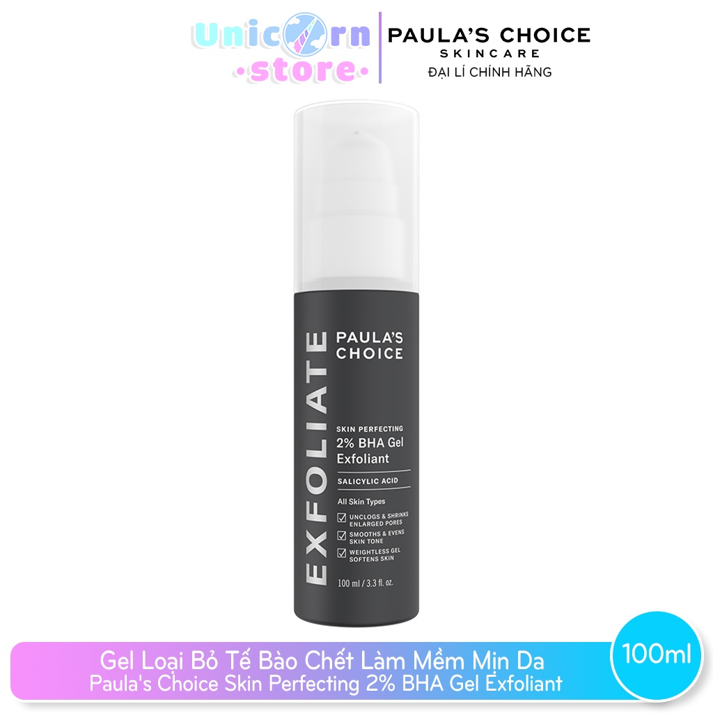 Gel Loại Bỏ Tế Bào Chết Làm Mềm Mịn Da Chứa 2% BHA Paula's Choice Skin Perfecting 2% BHA Gel Exfoliant 100ml
