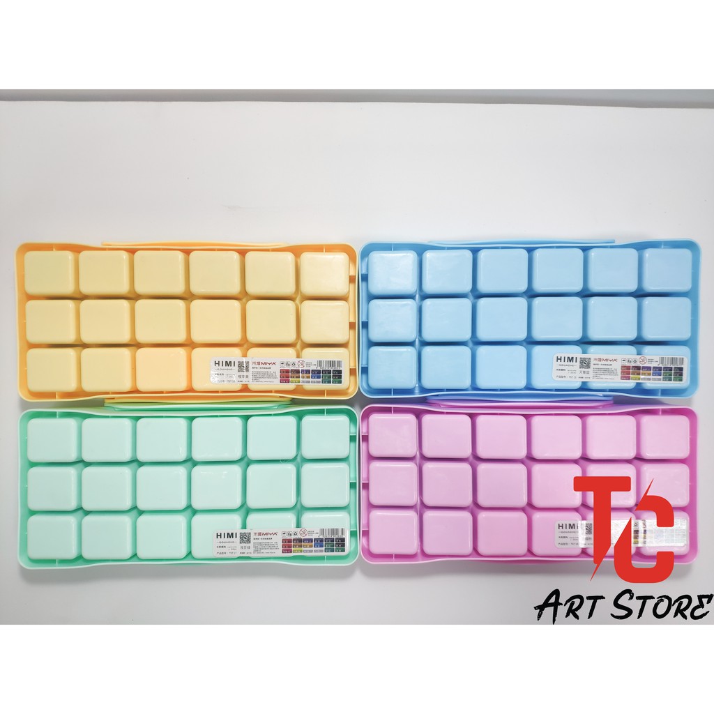 Màu Gouache Himi Dạng Thạch Bộ 18/24/56 Màu – Hộp Nhựa