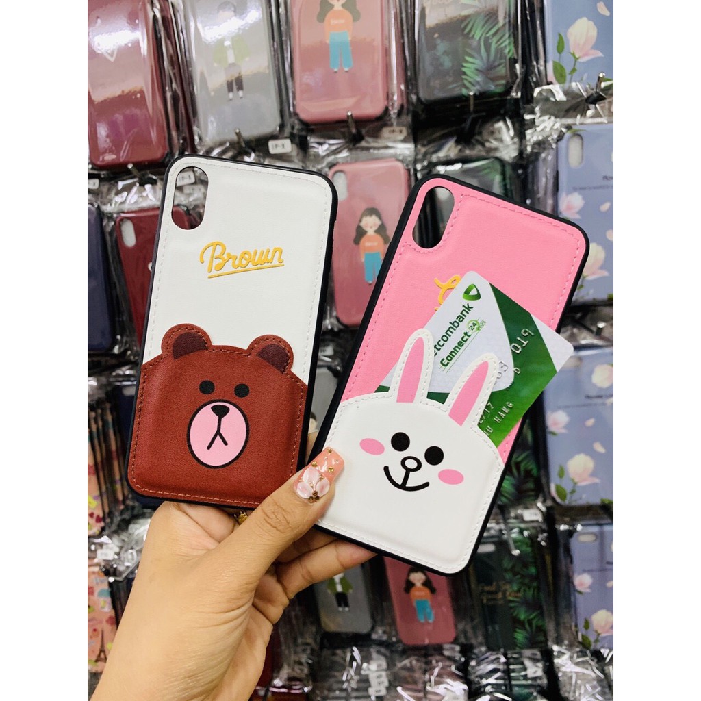 ốp lưng iphone kiêm ví tiện lợi hình gấu và thỏ ốp iphone đủ mã từ 6 đến xs max n70