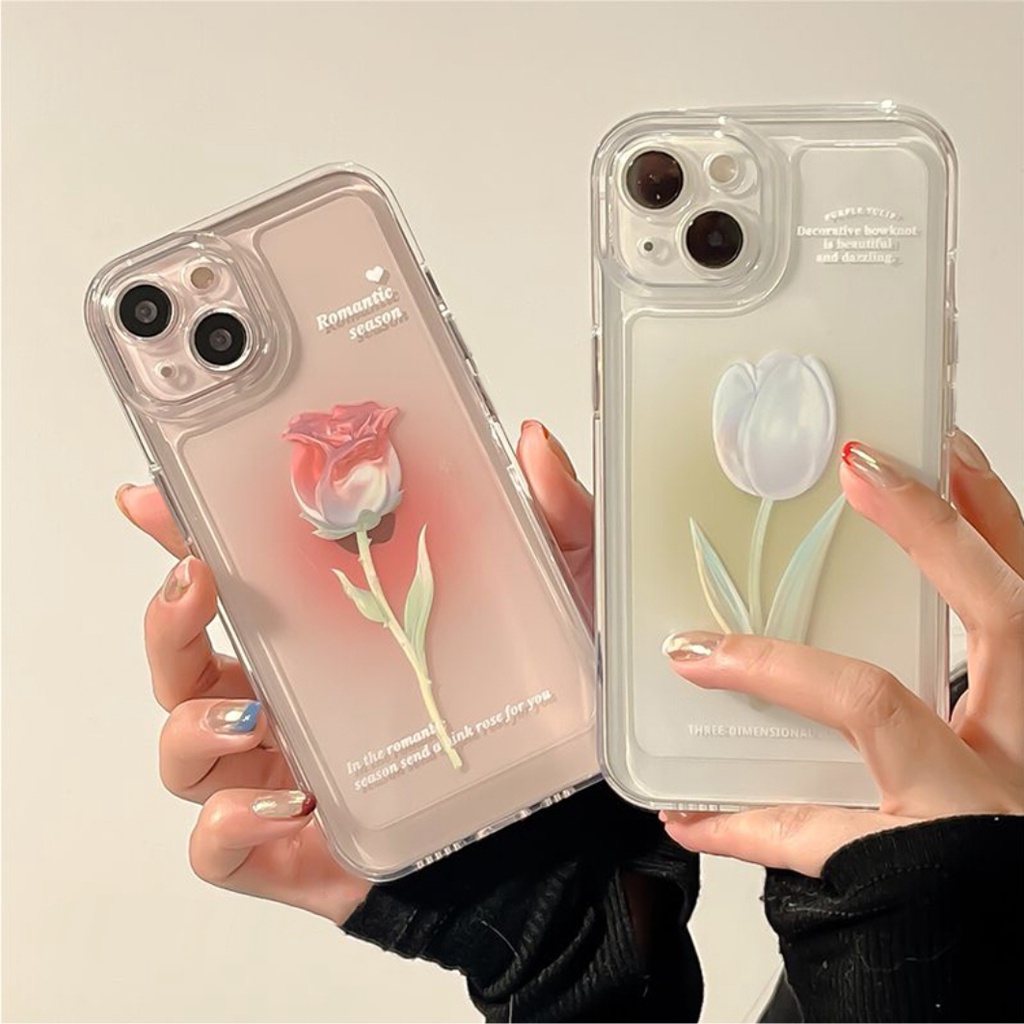 Ốp lưng trong suốt space hình hoa xinh xỉu dành cho nhiều dòng máy của iphone/samsung/oppo/realme/xiaomi/vivo