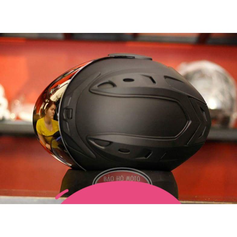 Mũ Bảo Hiểm Asia Có Kính MT115 - Đen Kính Khói .