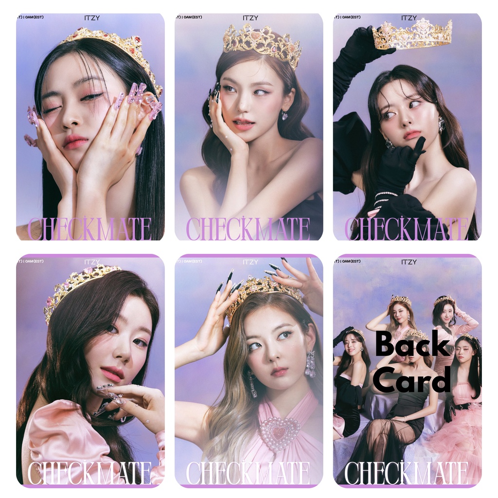 Set 5 card giấy bo góc in 2 mặt ảnh nhóm ITZY - Checkmate có nhiều mẫu chọn