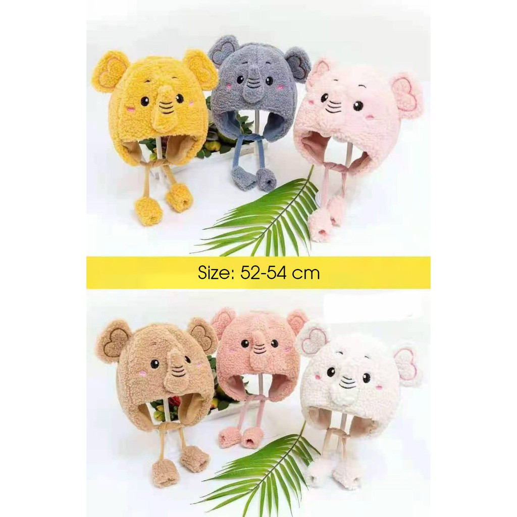 Mũ len lông cừu, mũ len trùm đầu cho bé yêu cực ấm, siêu đáng yêu