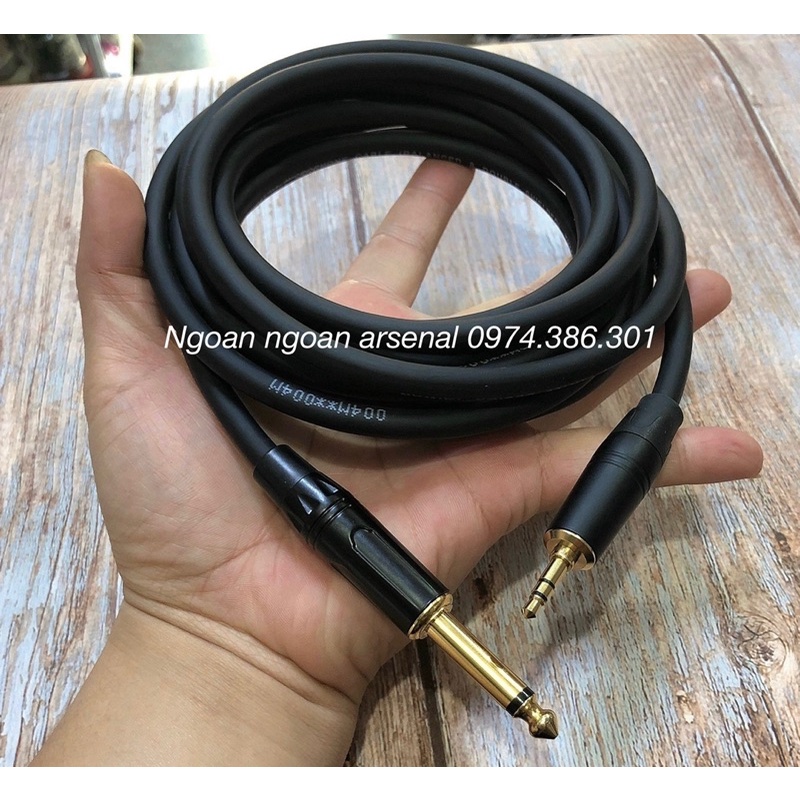 dây tín hiệu chuyển jack 3,5 ra jack 6,5 ly (6 ly) chuẩn mono hoặc stereo