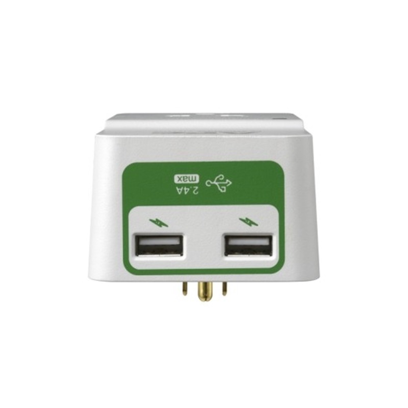 Ổ cắm chống xung sét APC 1 Ổ cắm với 2 cổng sạc USB, bảo hành 10 năm PM1WU2-VN