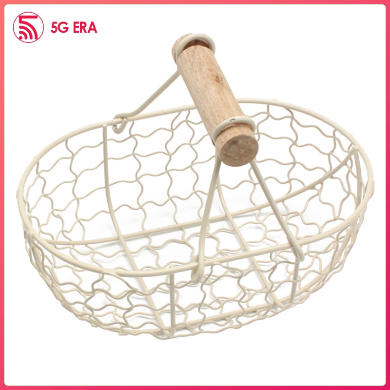 Giỏ sắt đựng bánh mì/trái cây có quai cầm cổ điển tiện dụng cho nhà bếp