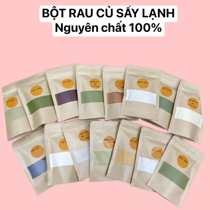 [ Hữu cơ ] Bột rau mồng tơi hữu cơ 50g - Bột rau củ sấy lạnh 100% nguyên chất cho bé từ 5 tháng