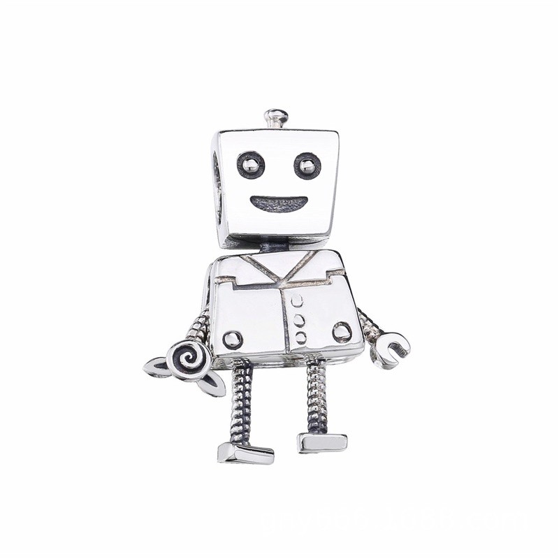 hạt charm pan robot boy bạc s925 cao cấp