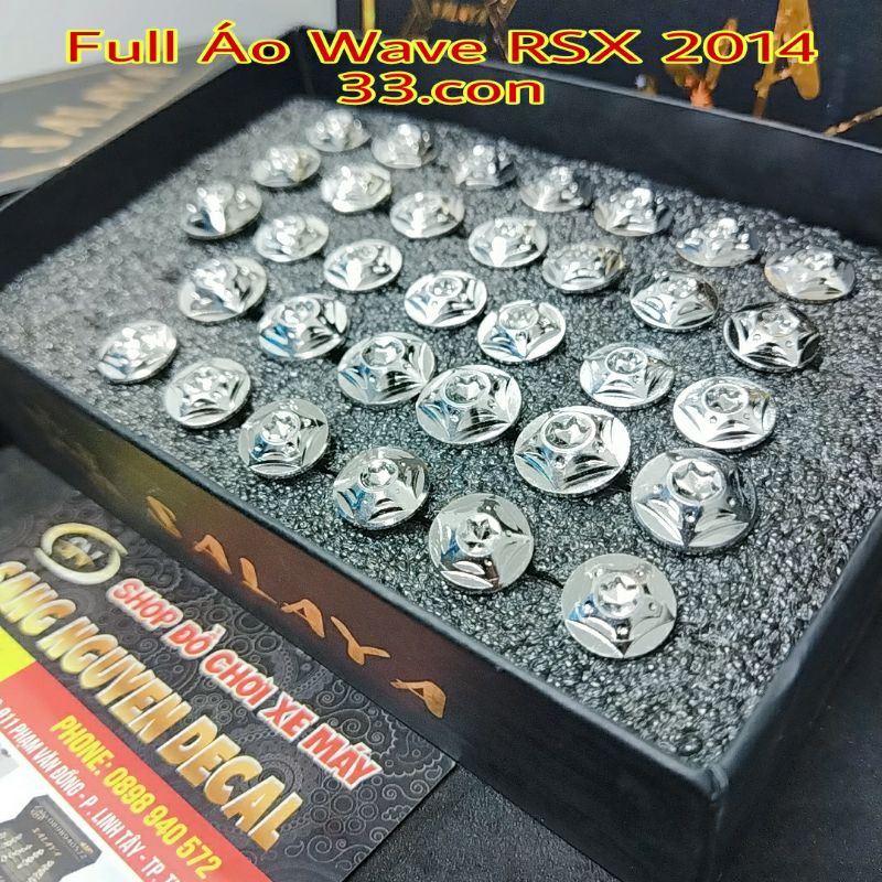 ỐC ÁO WAVE RSX 2014  FULL 33CON SALAYA INOX