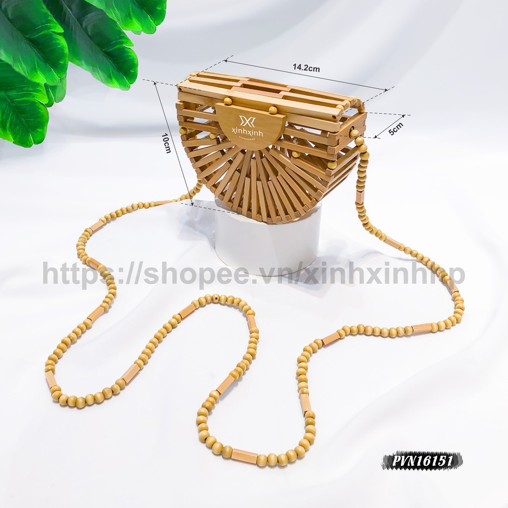 Túi cói đi biển hình quạt mini cao cấp - Xinh Xinh Accessories