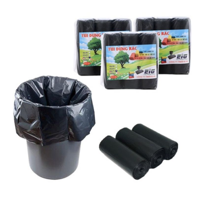 Bịch 3 cuộn túi rác sinh học tự hủy đủ size