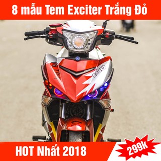 8 Mẫu Tem Decal Exciter 150 Trắng Đỏ HOT nhất 2018