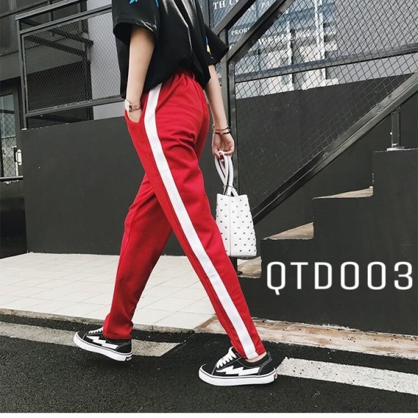 Quần joggers đỏ sọc trắng thể thao cao cấp | BigBuy360 - bigbuy360.vn