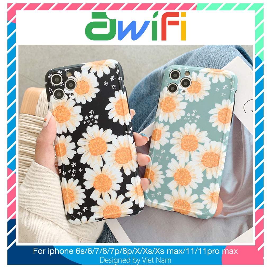 Ốp lưng iphone imd new hoa cúc nhật 6/6plus/6s/6splus/7/7plus/8/8plus/x/xr/xs/11/12/pro/max/plus/promax -Awifi R4-2(BX)