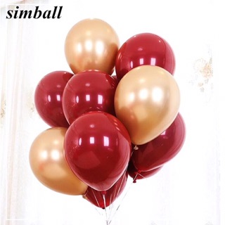 Bóng tròn màu đỏ lựu, bóng bay màu đỏ đậm ruby 2 lớp siêu dày size 10” inch trang trí sinh nhật, đám cưới