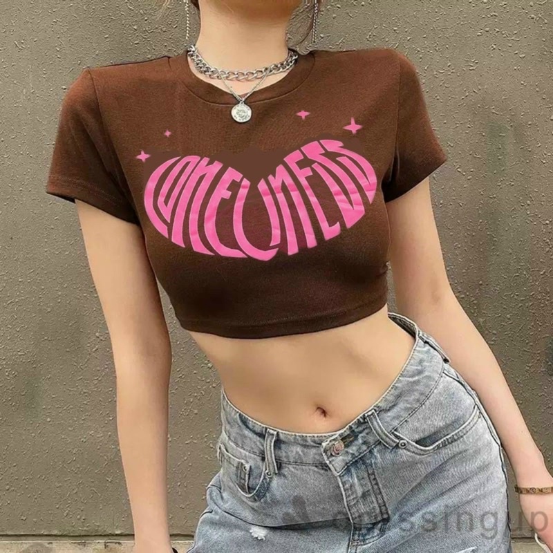Áo CropTop In COMENESS ( Kèm hình thật )