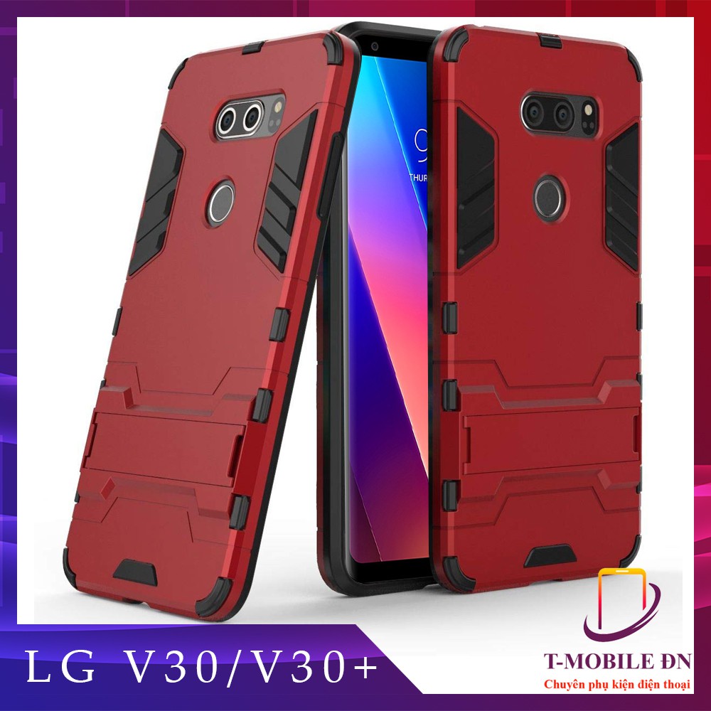 Ốp lưng LG V30/ LG V30 Plus IRON MAN chống sốc bảo vệ viền và camera kèm chống xem video tiện lợi