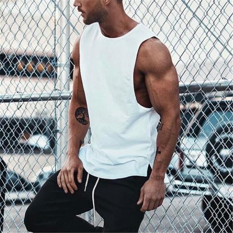 Áo không tay vải cotton ôm dáng màu trơn thời trang tập gym tôn cơ bắp dành cho nam