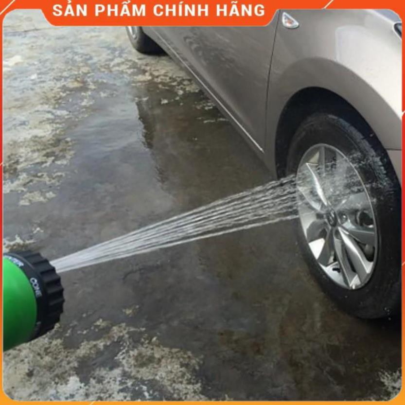 Vòi xịt rửa xe,Vòi phun nước tưới cây tăng áp thông minh 8 chế độ 815576 (cút đồng,nối đồng - dây xanh)