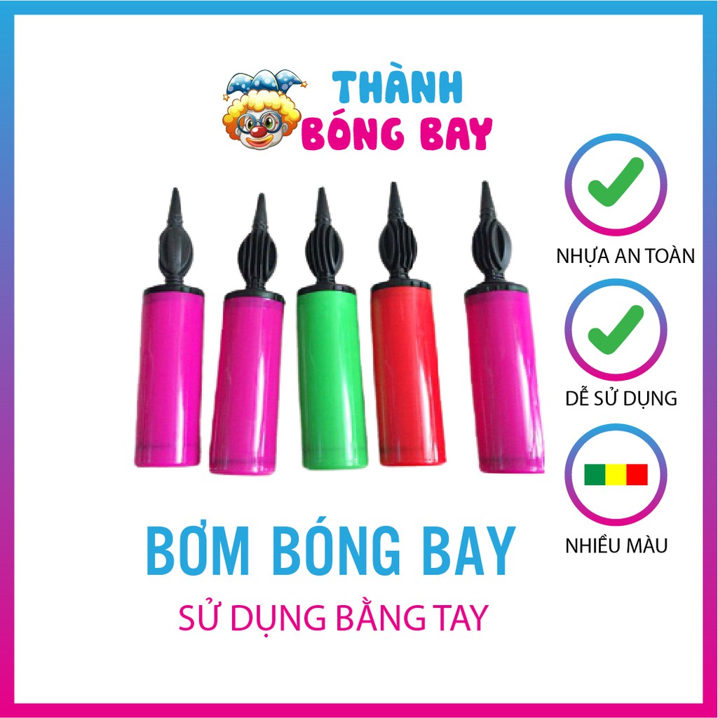 Bơm Bóng Bay Ống Cầm Tay bằng nhựa, nhiều màu sắc, loại ống lớn