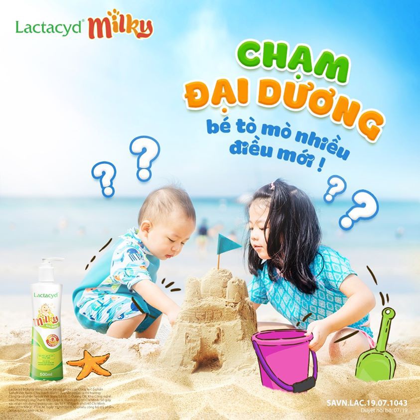 Sữa Tắm Gội  LACTACYD milky 250ml, sữa tắm gội chiết xuất tự nhiên an toàn cho bé - Monnie Kids