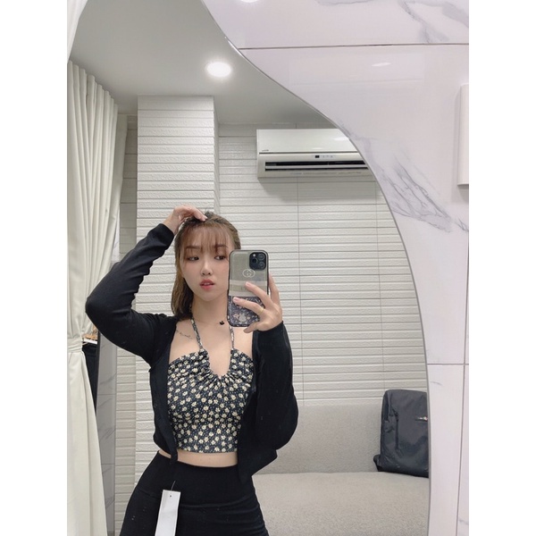 SET ÁO CROPTOP KHOÁC LEN