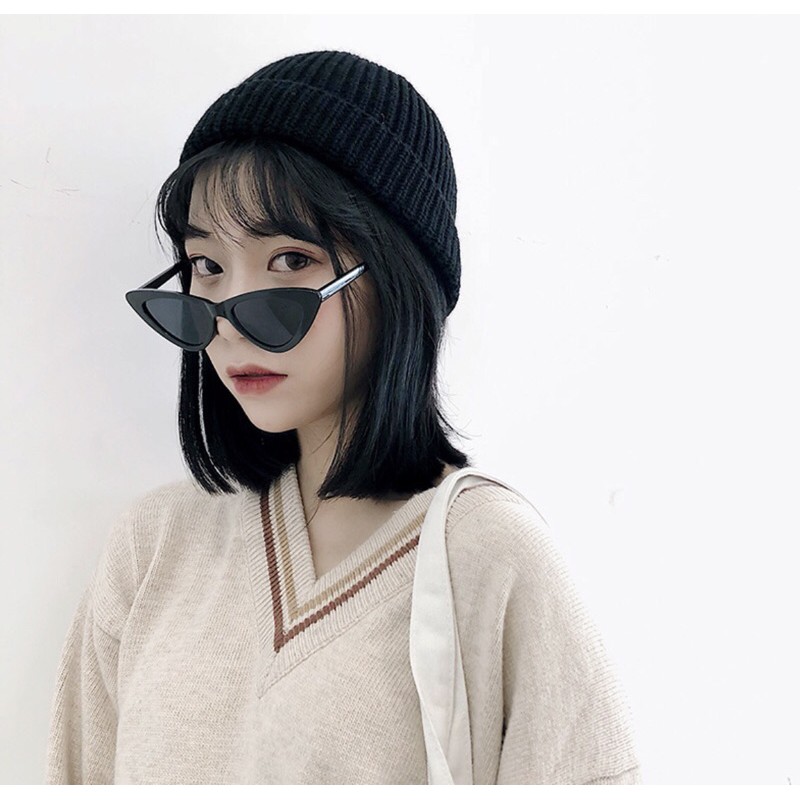 Mũ len Banie chóp ngắn màu vintage Unisex