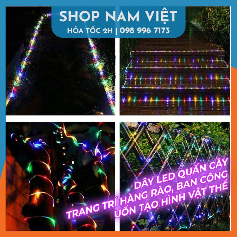 Dây Led Ống Nhựa PVC Chống Nước Trang Trí Ngoài Trời, Ánh Sáng 360 Độ
