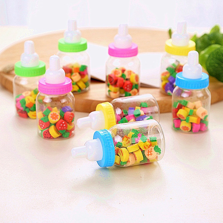 Tẩy mini Bình sữa, cây thông, quả cầu, hình ống