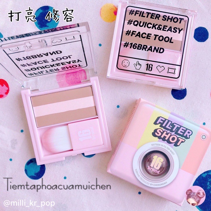 [Sẵn] [Hot] Phấn Tạo Khối Và Highlight Đa Năng 16Brand Filter Shot Contour Peach | BigBuy360 - bigbuy360.vn