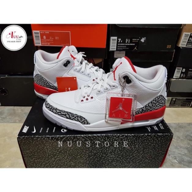 Giày thể thao Nike Air Jordan 3 Katrina màu trắng phối đỏ (hàng xịn) !
