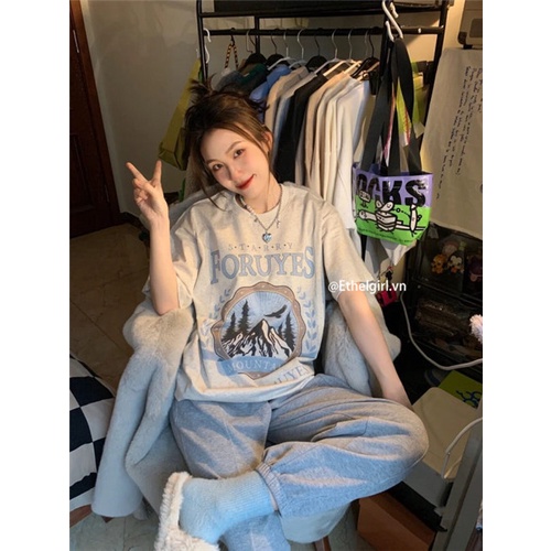 Áo Thun Nữ Ngắn Tay In Hình Thời Trang