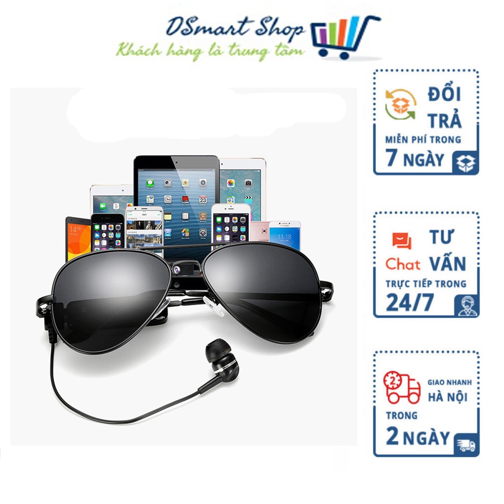 Kính Mắt Kiêm Tai Nghe Bluetooth - Chất Liệu Polarized Chống Tia Cực Tím, Gọng Kim Loại, Tai Nghe Bluetooth Cực Đỉnh