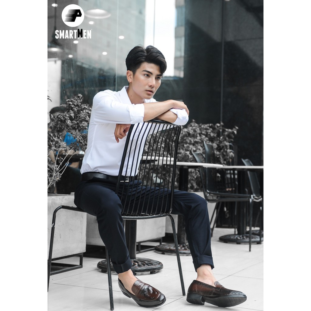 Giày da công sở tăng chiều cao SmartMen GS04 (Nâu) | BigBuy360 - bigbuy360.vn