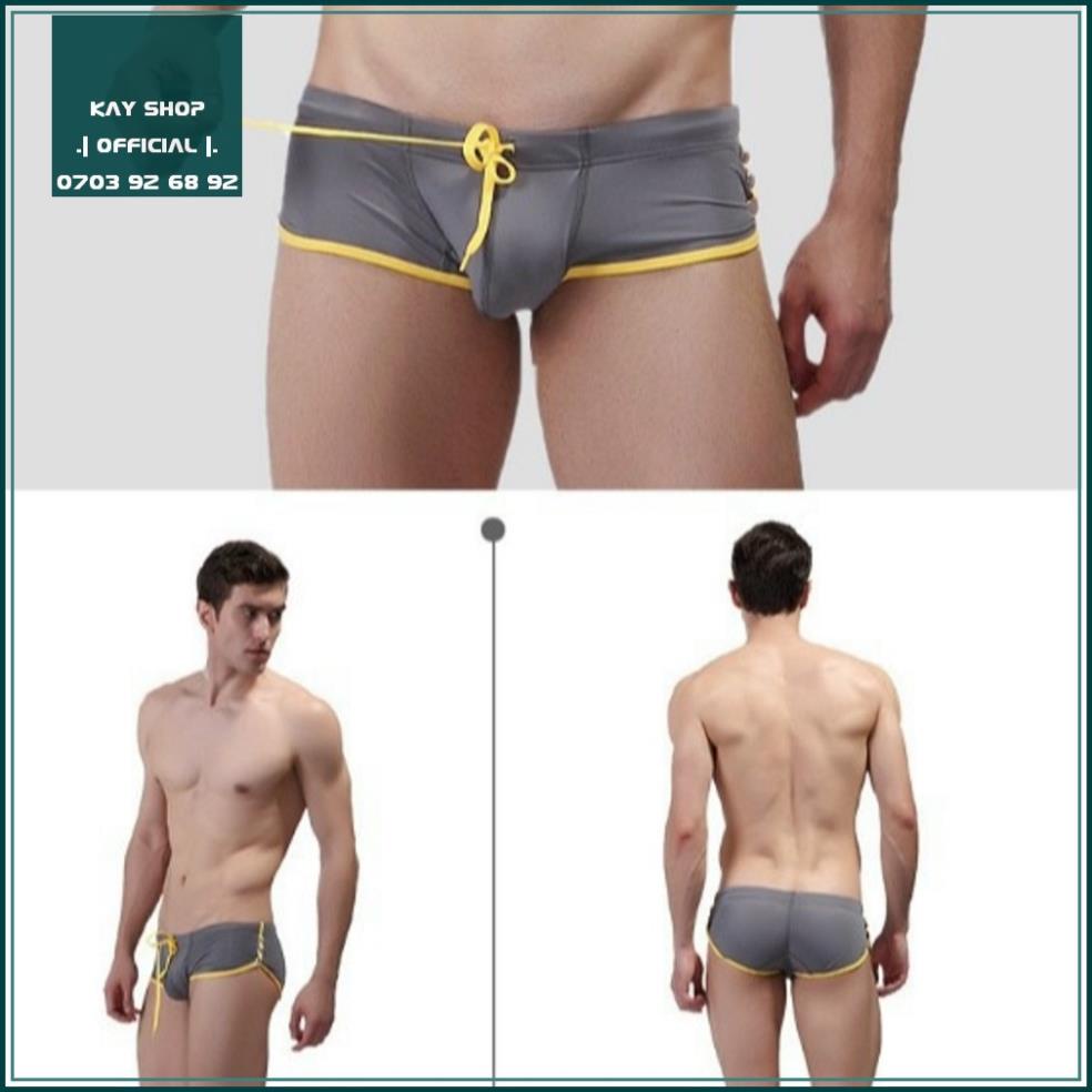 SALE Quần bơi nam có 3 nút bấm bên hông sexy dây rút - Bikini nam đi bơi đi biển tôn mông căng tròn quyến rũ | BigBuy360 - bigbuy360.vn