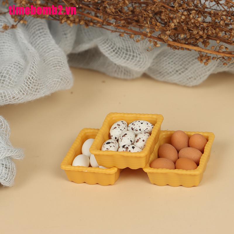 Khay đựng trứng mini trang trí nhà búp bê tỉ lệ 1:1