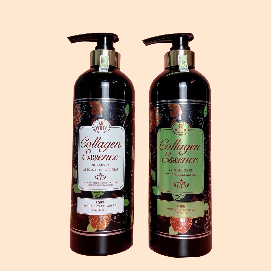 Dầu Gội Cặp Colagen Essence Yody Phục Hồi Tóc Hư Tổn Và Kích Thích Mọc Tóc 800MLx2 _ Camy Shop68
