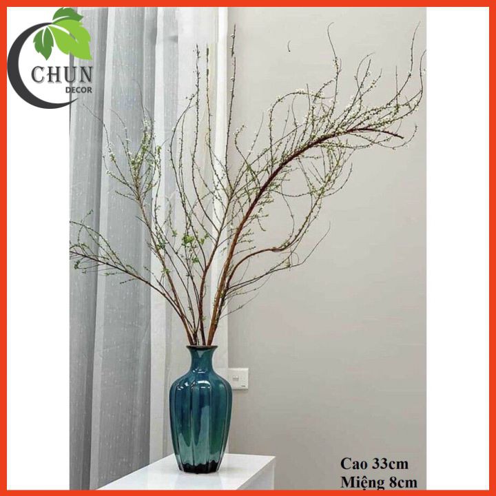 Bình cắm cành đào tết, bình cắm thanh mai, lựu đỏ, chanh mỹ cao 33cm, bình sứ men hỏa biến trang trí phòng khách