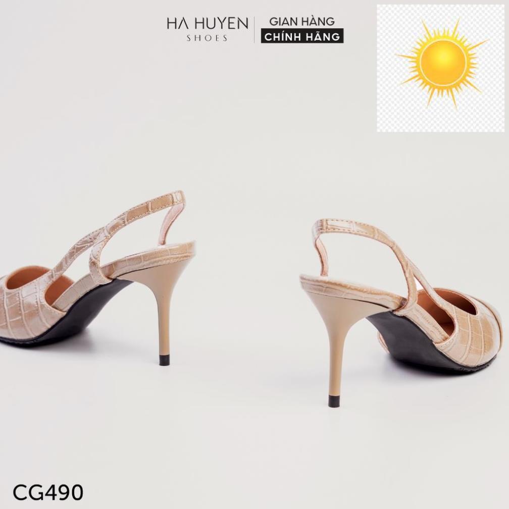 🛍️️🛒 Giày cao gót nữ Hà Huyền Shoes mũi nhọn captoe quai đan hông chân gót nhọn 8 phân - CG490 🛍️️🛒